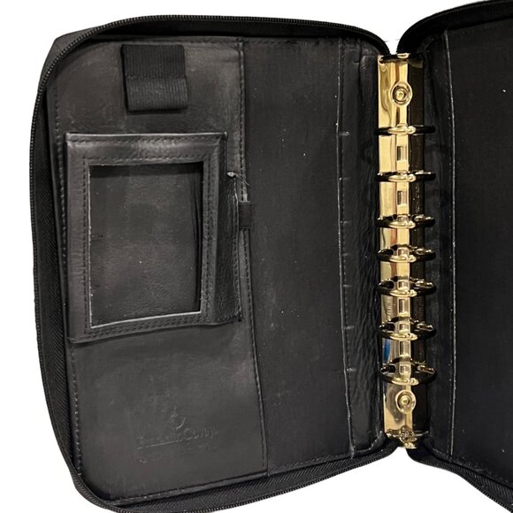 Franklin Covey Vintage Black Leather Full Zip Around Planner Compact Size - Picture 6 of 6